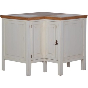 Mexico Eckmodul Old White mit Marmor Massivholz Pinie Landhaus Mexiko Möbel Mexikanisch