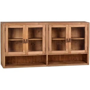 Mexico Hängeschrank mit 4 Glastüren Massivholz Pinie Landhaus Mexiko Möbel Mexikanisch