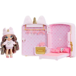 MGA ENTERTAINMENT Puppenmöbel 3in1 Backpack Bedroom Unicorn Playset- Britney Sparkles, Na! Na! Na! Surprise