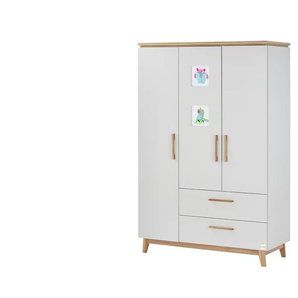 Mia & Mo Kleiderschrank  Tilda ¦ grau ¦ Maße (cm): B: 134,5 H: 200 T: 55