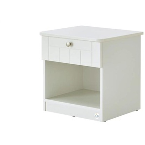 Mia & Mo Nachtkommode Suna - weiß - Materialmix - 51 cm - 51 cm - cm 45,0 | Möbel Kraft