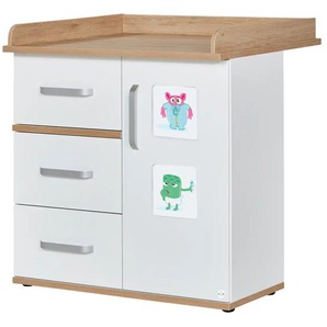Mia & Mo Wickelkommode mit Wickelansatz Clea - weiß - Materialmix - 94 cm - 102 cm - cm 78,0 | Möbel Kraft