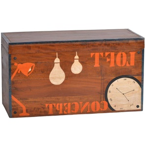 Holzkiste Loft Massivholz, Metall Recycletes Holz Modern Indien Indisch