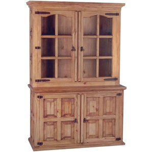 Mexico Buffet Glas, Massivholz Pinie Landhaus Mexiko Möbel Mexikanisch