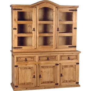 Mexico Buffet - klein Glas, Massivholz Pinie Landhaus Mexiko Möbel Mexikanisch
