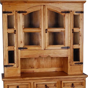 Mexico Buffet – klein Glas, Massivholz Pinie Landhaus Mexiko Möbel Mexikanisch