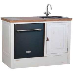 Mexico Geschirrspülermodul Old White groß - links Marmor, Massivholz Pinie Landhaus Mexiko Möbel Mexikanisch