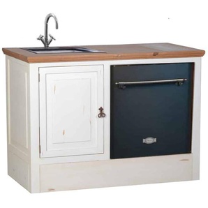 Mexico Geschirrspülermodul Old White groß - rechts Marmor, Massivholz Pinie Landhaus Mexiko Möbel Mexikanisch