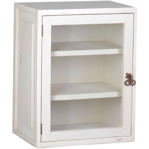 Mexico Hängeschrank Old White klein mit Glas - links Massivholz Pinie Landhaus Mexiko Möbel Mexikanisch