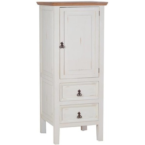 Mexico Hochschrank Old White klein - rechts Massivholz Pinie Landhaus Mexiko Möbel Mexikanisch