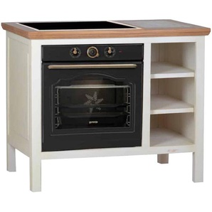 Mexico Kochmodul Old White - Ofen links Massivholz Pinie Landhaus Mexiko Möbel Mexikanisch