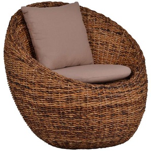 MiaMöbel Rattansessel Haruna 100% Baumwolle, Bananenblatt-Geflecht Modern