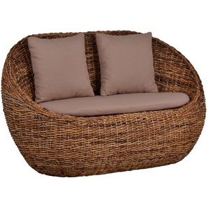 Rattansofa Haruna 2-Sitzer 100% Baumwolle, Bananenblatt-Geflecht Modern
