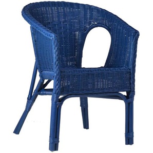 Rattanstuhl Mina blau Rattan Landhaus