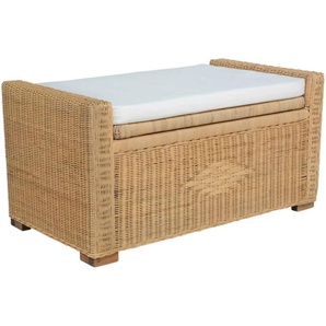 Rattantruhe/Sitztruhe Isabela honig 100% Baumwolle, Rattan Landhaus