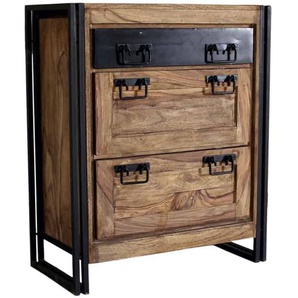Schuhschrank Madras Massivholz, Metall Sheesham Modern Indien Indisch