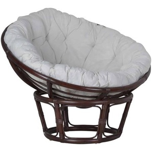Sessel Papasan braun, Ø 100 cm 100% Baumwolle, Rattan Modern