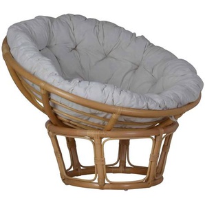 Sessel Papasan honig, Ø 80 cm Rattan Modern