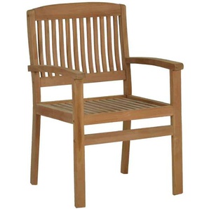 Teak Armlehnstuhl Massivholz Teak Modern
