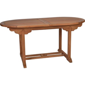 Teak Esstisch 180x120cm - oval, ausziehbar Massivholz Teak Modern