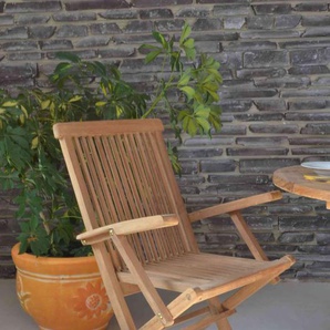 Teak Klappstuhl mit Armlehne Massivholz Teak Modern
