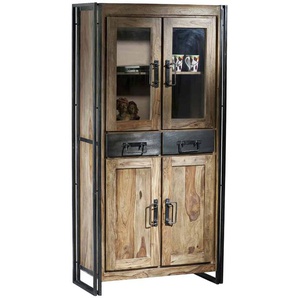 Vitrine Madras Massivholz, Metall Sheesham Modern Indien Indisch
