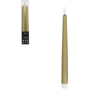 Mica Decorations LED Spitzkerze taupe Ø 2 x 29 cm warmweiß - 2 Stk. GLO660144213