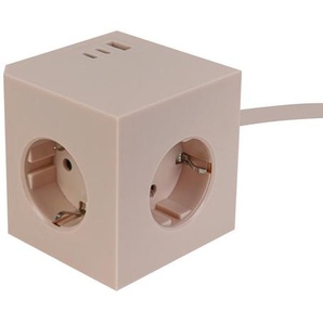 Mican Steckdosenwürfel Plug Box, Rosa, Kunststoff, 7.5x7.5x7.5 cm, Schutzkontakt, Freizeit, Elektrogeräte