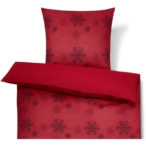 Microfaser-Flanell-Bettwäsche, rot, Normalgröße