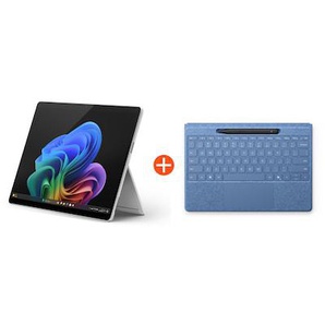 Microsoft Surface Pro (11. Edition) Copilot+ PC 13 OLED 2in1 Platin Snapdragon® X Elite 16GB/512GB SSD Win11 EP2-08363 ohne Netzteil inkl. Flex Keyboard +Slim Pen saphir EP2-08363+8YU-00027