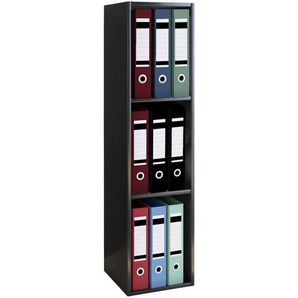 Mid.you Aktenregal, Schwarz, 2 Fächer, 34x115x29 cm, Arbeitszimmer, Büroregale, Aktenregale