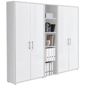 Mid.you Aktenschrank Office Edition - SW Set 10, Weiß, Holzwerkstoff, 12 Fächer, 212.9x185.6x33 cm, abschließbar, erweiterbar, in verschiedenen Größen erhältlich, Arbeitszimmer, Aktenschränke