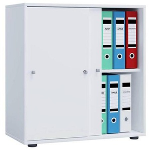Mid.you Aktenschrank, Weiß, Holzwerkstoff, 1 Fächer, 70x74x37 cm, abschließbar, Arbeitszimmer, Aktenschränke