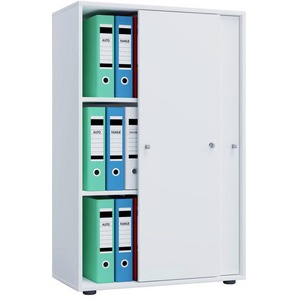 Mid.you Aktenschrank, Weiß, Holzwerkstoff, 2 Fächer, 70x105x37 cm, abschließbar, Arbeitszimmer, Aktenschränke