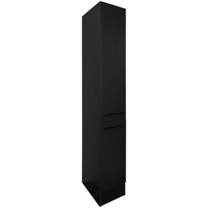 Mid.you Apothekerschrank, Schwarz, Holzwerkstoff, 2 Fächer, seitenverkehrt montierbar, einzeln stellbar, 30x211x57 cm, individuelle Inneneinteilung,