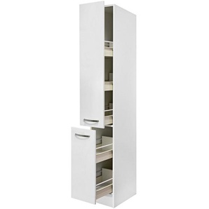 Mid.you Apothekerschrank , Weiß , Metall, Holzwerkstoff , 5 Fächer , 30x200x57 cm , Made in Germany , Küchen, Küchenmöbel, Küchenschränke, Apothekerschränke