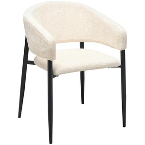 Mid.you Armlehnstuhl, Beige, Holz, Metall, Textil, Pappel, Sperrholz, konisch, 50x82x59 cm, inklusive Armlehnen, Esszimmer, Stühle, Esszimmerstühle,