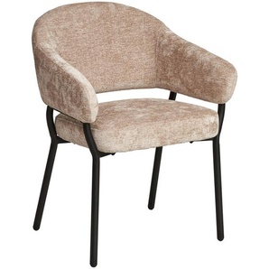 Mid.you Armlehnstuhl, Beige, Holz, Metall, Textil, Pappel, Sperrholz, Rundrohr, 60x80x62 cm, Stühle