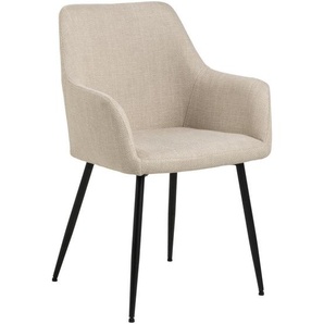 Mid.you Armlehnstuhl, Beige, Textil, rund, 59x85x59 cm, Esszimmer, Stühle, Esszimmerstühle, Armlehnenstühle