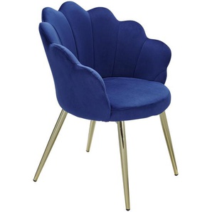Mid.you Armlehnstuhl , Blau , Textil , konisch , 47.5x80x53 cm , Esszimmer, Stühle, Esszimmerstühle, Armlehnenstühle
