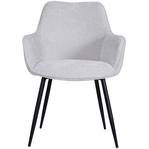 Mid.you Armlehnstuhl Boucle, Schwarz, Beige, Holz, Metall, Textil, Pappel, Sperrholz, Rundrohr, 58x84x61 cm, Bsci, Esszimmer, Stühle, Esszimmerstühle,