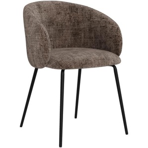 Mid.you Armlehnstuhl, Hellbraun, Metall, Textil, Rundrohr, 55x79x55 cm, Esszimmer, Stühle, Esszimmerstühle, Armlehnenstühle