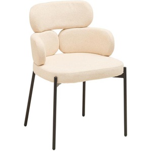 Mid.you Armlehnstuhl, Hellgelb, Metall, Textil, Rundrohr, 52x80x56 cm, Esszimmer, Stühle, Esszimmerstühle, Armlehnenstühle