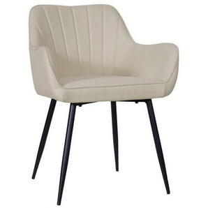 Mid.you Armlehnstuhl, Schwarz, Beige, Holz, Metall, Textil, Pappel, Sperrholz, Rundrohr, 57x79x58 cm, Bsci, Esszimmer, Stühle, Esszimmerstühle,