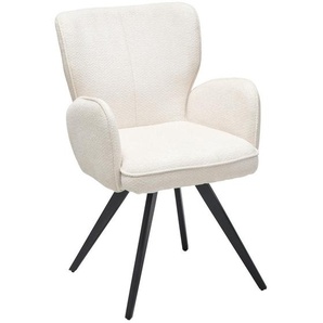 Mid.you Armlehnstuhl, Schwarz, Beige, Metall, Textil, Flachrohr, 60x85x61 cm, inklusive Armlehnen, Stühle