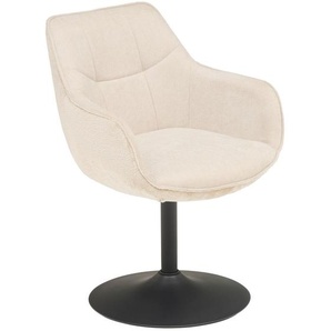 Mid.you Armlehnstuhl, Schwarz, Beige, Metall, Textil, rund, 63x87x64 cm, Sitzfläche 360° drehbar, Stühle