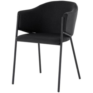 Mid.you Armlehnstuhl, Schwarz, Holz, Metall, Textil, Pappel, Sperrholz, Rundrohr, 53x77x60 cm, Fsc, Esszimmer, Stühle, Esszimmerstühle,