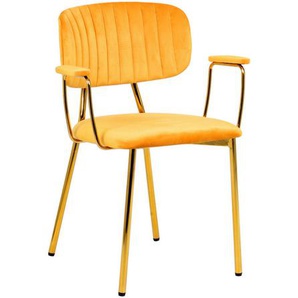 Mid.you Armlehnstuhl-Set, Orange, Textil, Stativgestell, 63x80x51 cm, Esszimmer, Stühle, Esszimmerstühle, Esszimmerstühle-Set