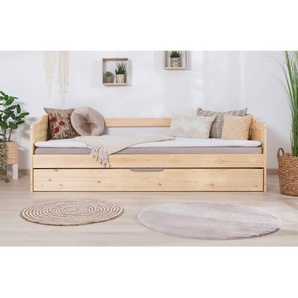 Mid.you Ausziehbett 837349 Melinda, Kiefer, Holz, Kiefer, massiv, Höhe ca. 12 cm, 90x200 cm, Fsc, nur für Rollroste geeignet, Kinder- & Jugendzimmer, Kindermöbel, Kinderbetten, Ausziehbetten