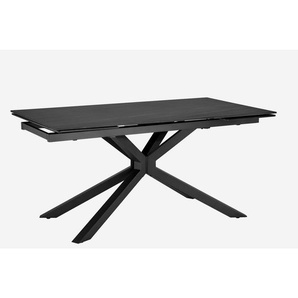 Mid.you Ausziehtisch, Dunkelgrau, Metall, Keramik, rechteckig, Flachrohr, 90x75x160 cm, ausziehbar, Esszimmer, Tische, Esstische, Esstische ausziehbar